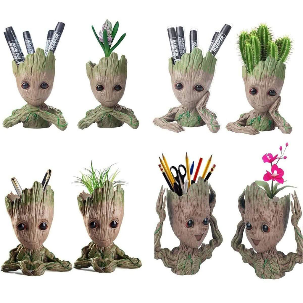 Boxod Treeman Baby Groot Succulent Flower Pot with Hole Pen Holder
