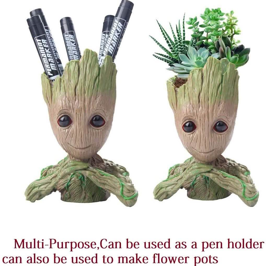 Boxod Treeman Baby Groot Succulent Flower Pot with Hole Pen Holder