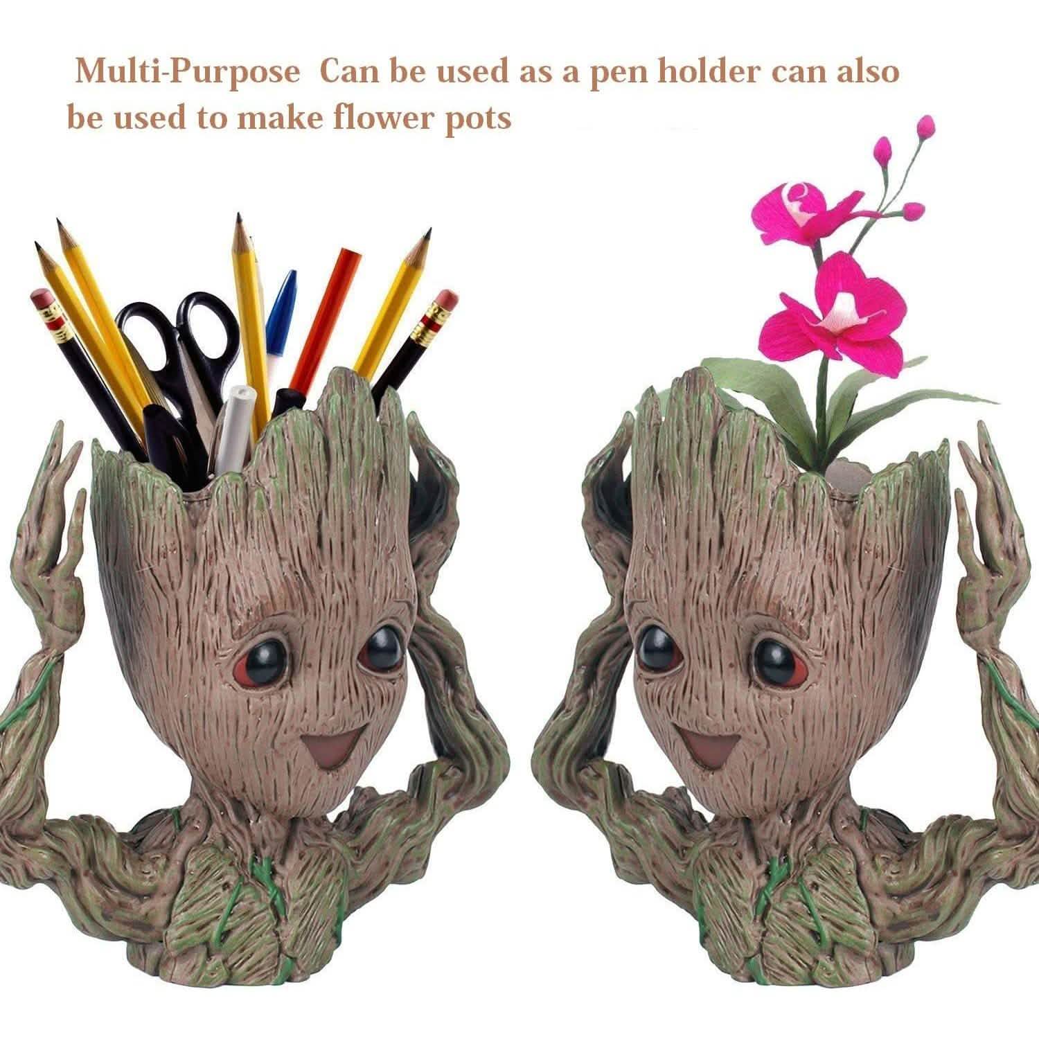 Boxod Treeman Baby Groot Succulent Flower Pot with Hole Pen Holder