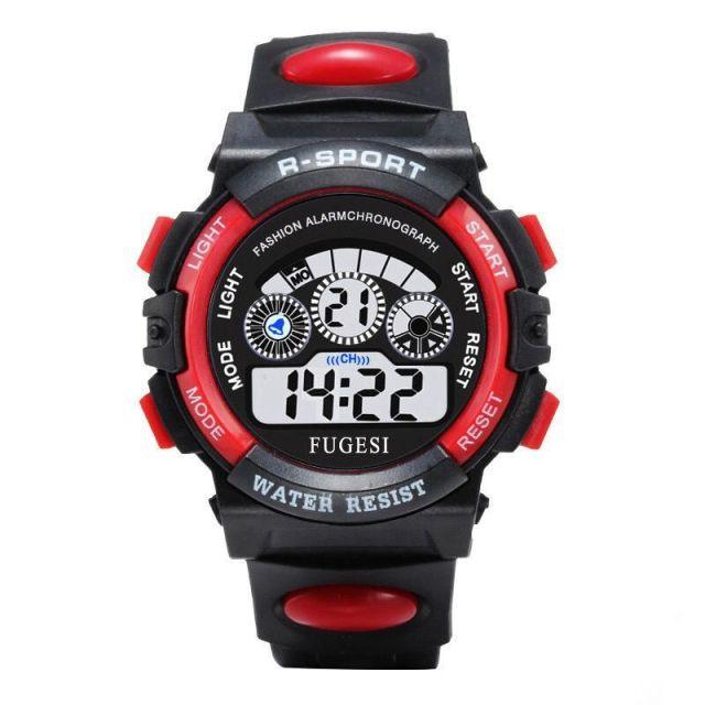 Boys Sports Military Kids Digital Watches Student Childrens Watch Fashion Luminous Led Alarm Camouflage Green Waterproof 7 Color Led Backlight Multifuction Wristwatch For Boys Girls