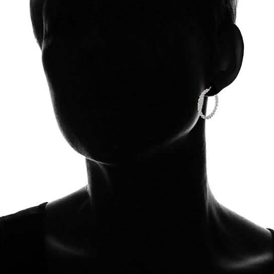 Braided Hoop Earrings In 18KT White Gold