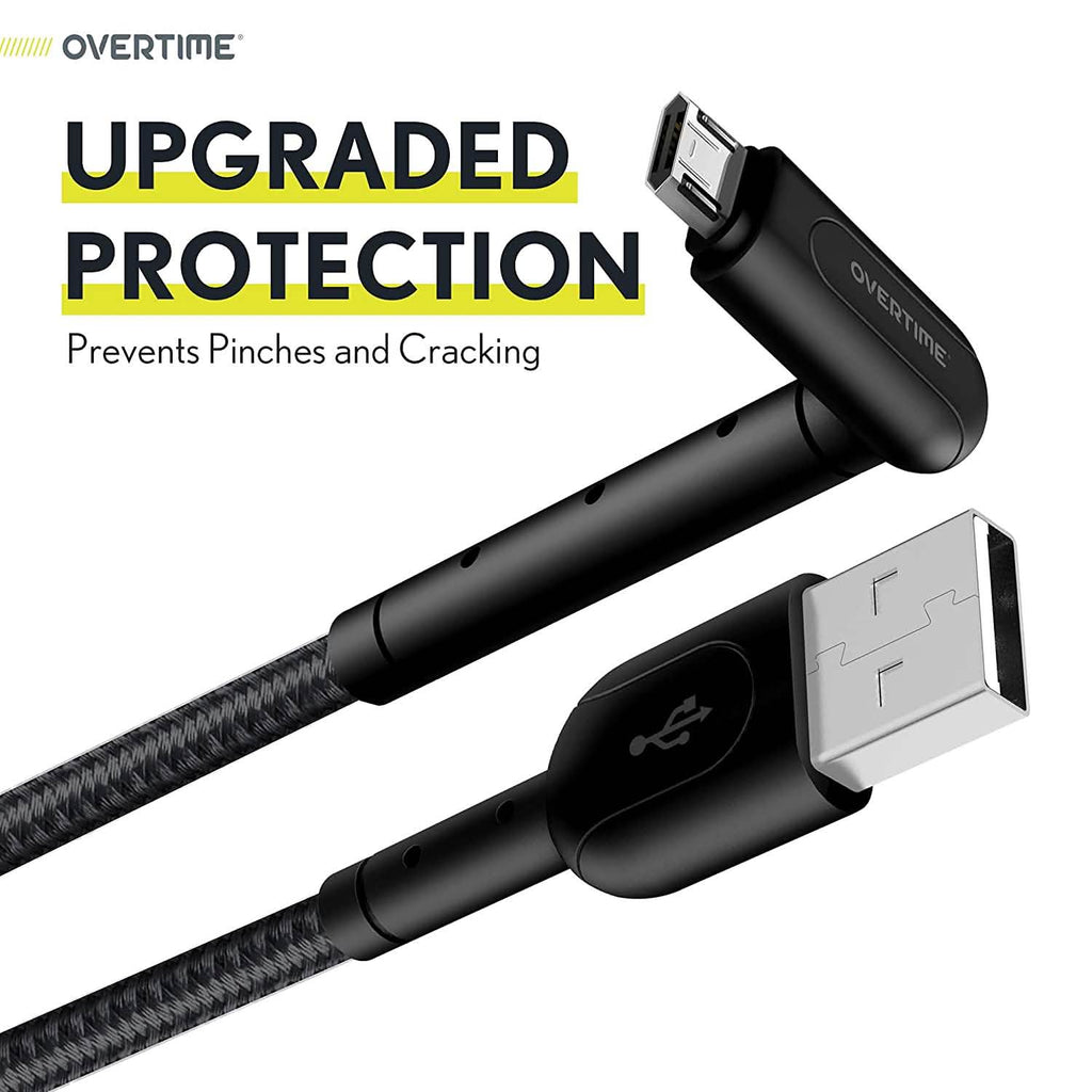 Braided Nylon High Speed Micro USB 90 Degree Charging Cable