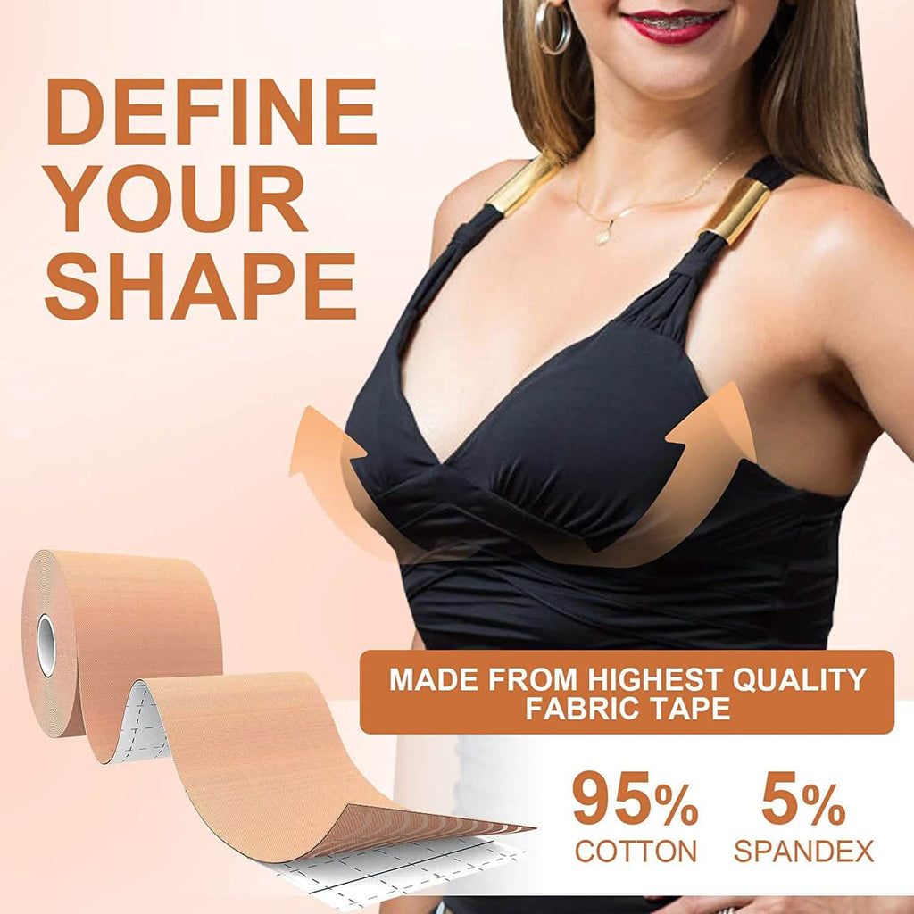 Breast Lift Tape for A-E Cup Large Breast, Breathable Push Up Tape