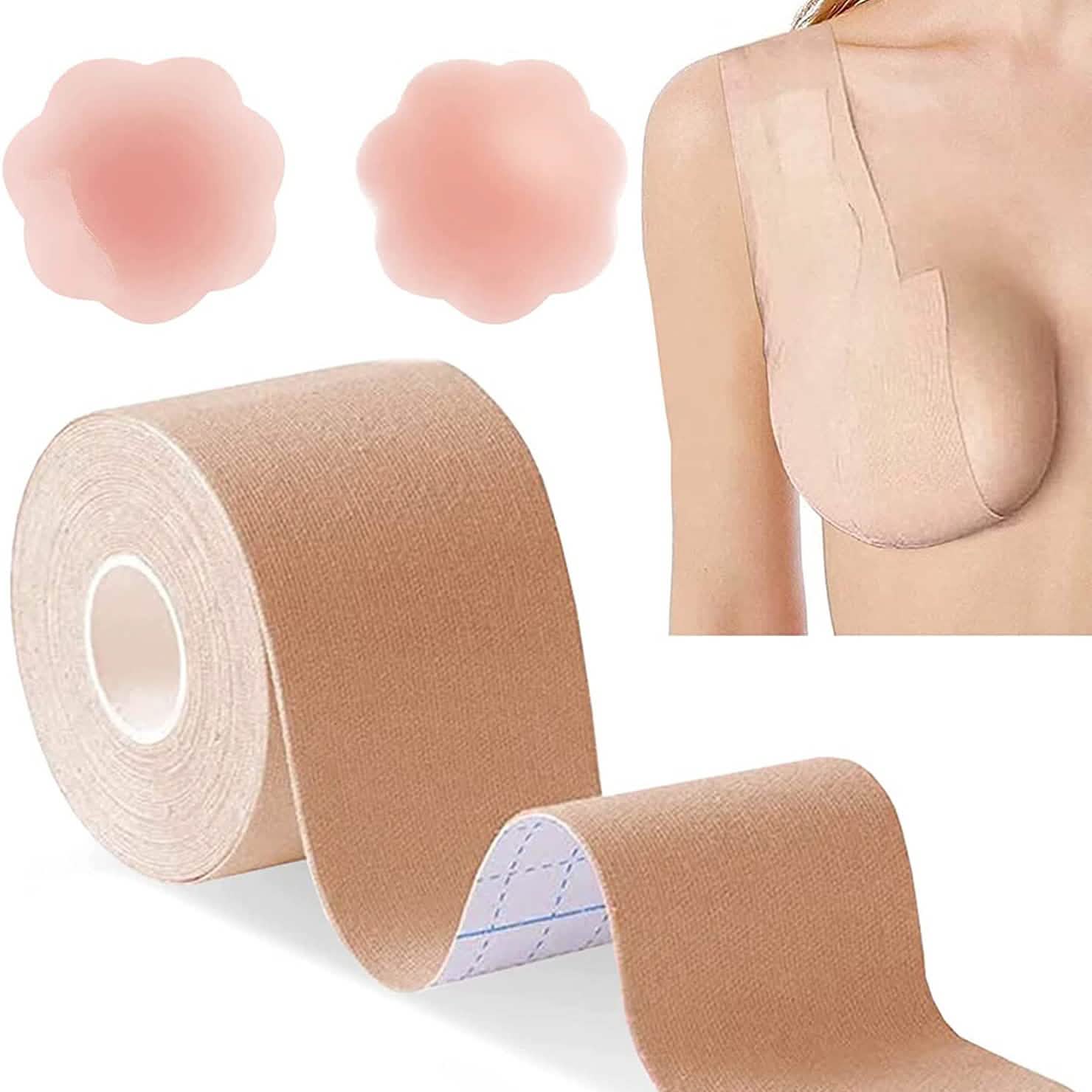 Breast Lift Tape for A-E Cup Large Breast, Breathable Push Up Tape