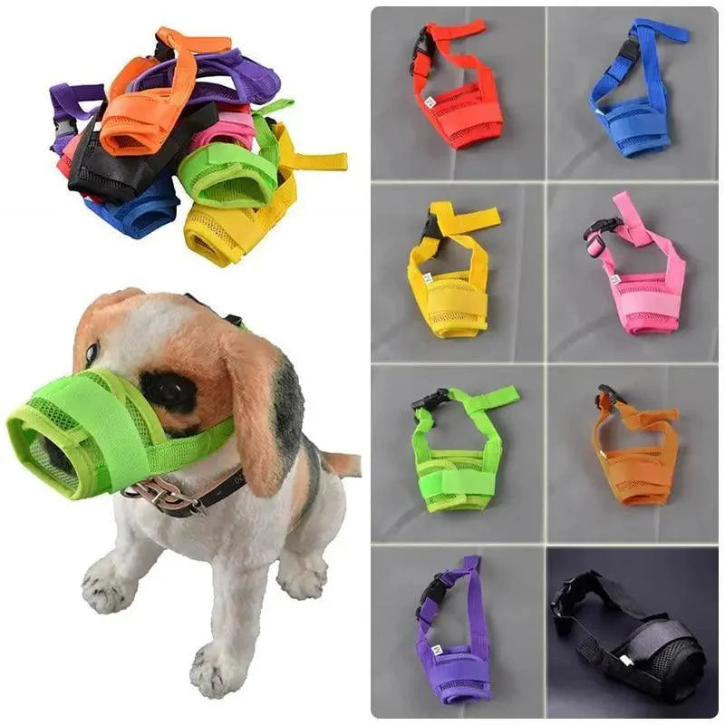Breathable Adjustable Dog Muzzle Nylon Straps Anti Barking Comfortable Dog Muzzles Pets Accessories Mouth Cover For Outdoor Walking