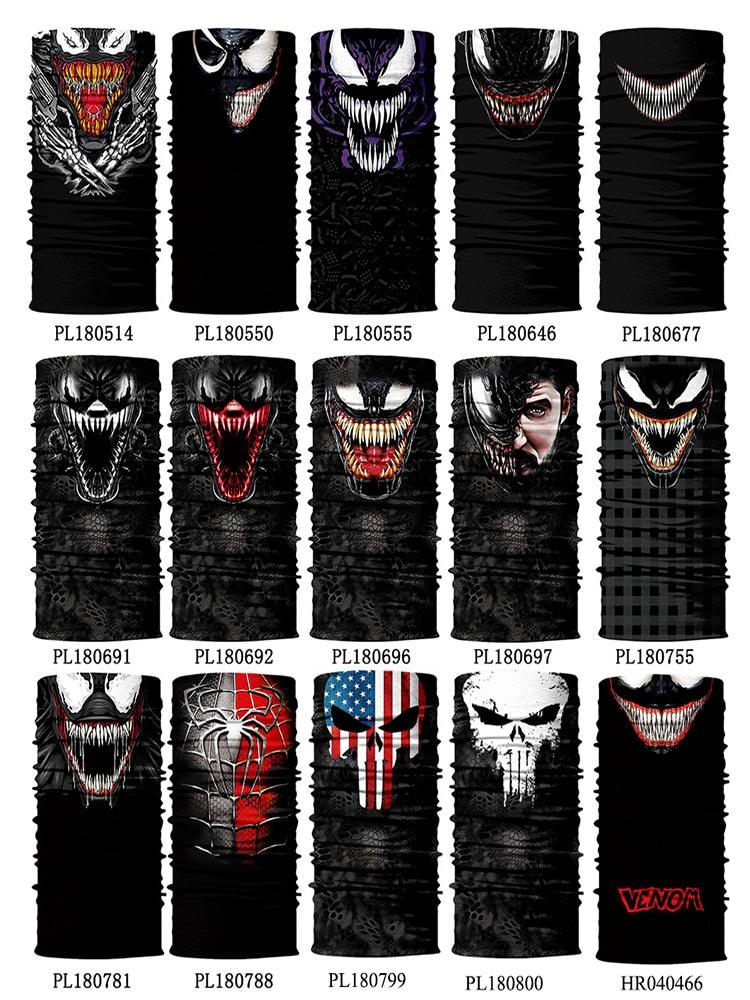 Breathable Mask Bandana Neck Gaiter Cycling Face Mask Hiking Scarves Headband Summer Balaclava Neck Gaiter Tubular Buff Bandana Scarf Headgear Bicycle Half Mask Face Cover Venom Headband Summer Men Beanie Hat Windproof Head Scarves Neck
