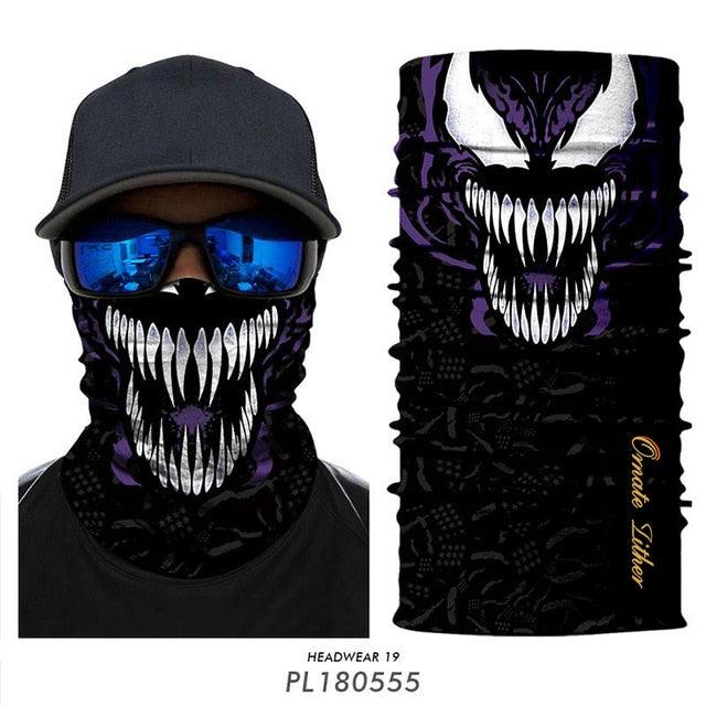 Breathable Mask Bandana Neck Gaiter Cycling Face Mask Hiking Scarves Headband Summer Balaclava Neck Gaiter Tubular Buff Bandana Scarf Headgear Bicycle Half Mask Face Cover Venom Headband Summer Men Beanie Hat Windproof Head Scarves Neck