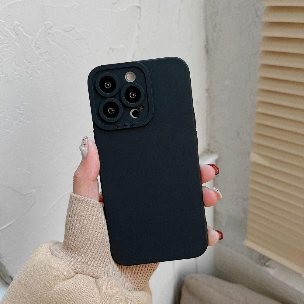 Bright Colors Soft Silicone Phone Case For iPhone 11 Pro Max X XR XS Max 7 8 6S Plus Mini Camera Protection Back Cover Silicone Camera Protection Case Soft Scratch-Resistant Case For Iphone