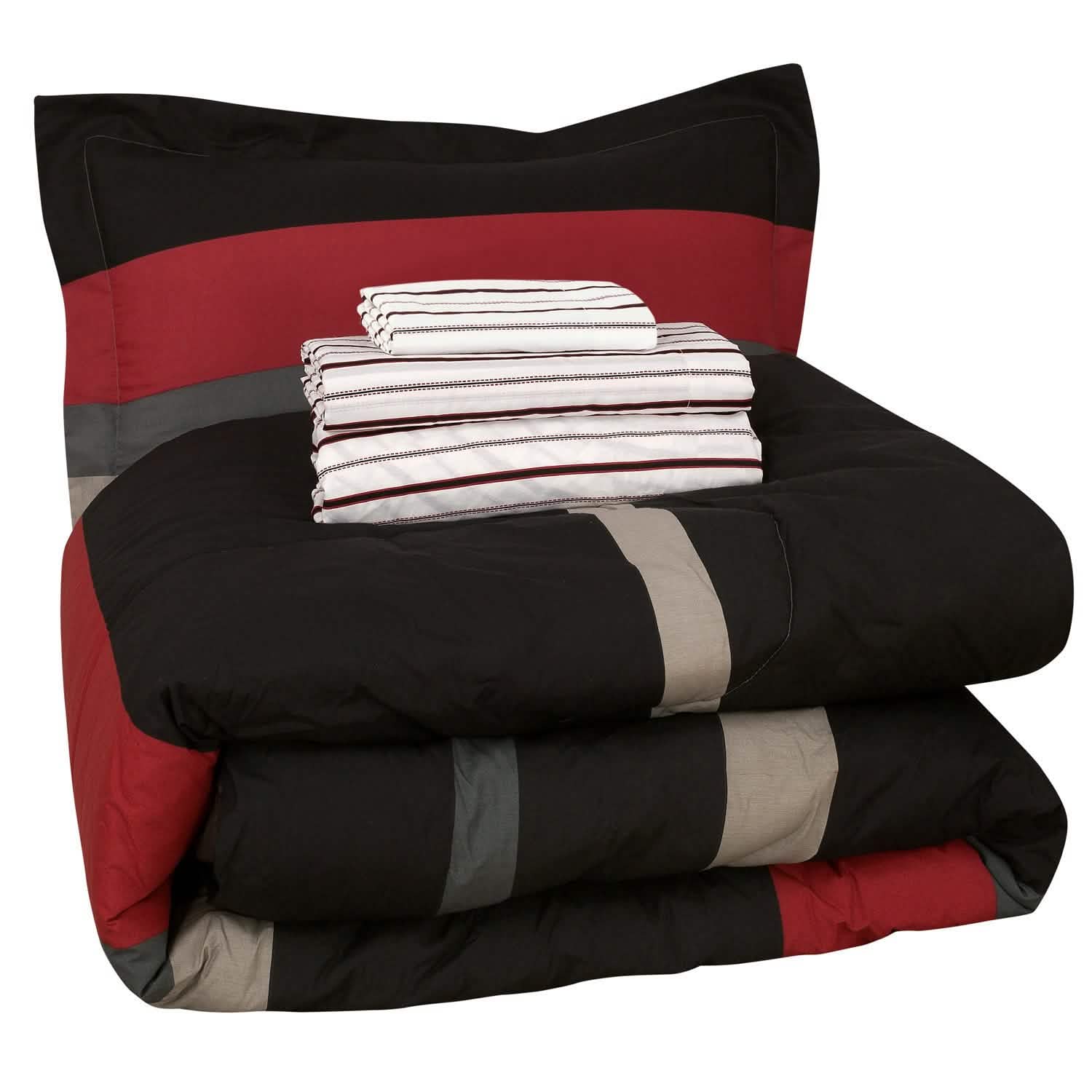 Brooklyn Flat Rugby Stripe Bed-in-a-Bag Set