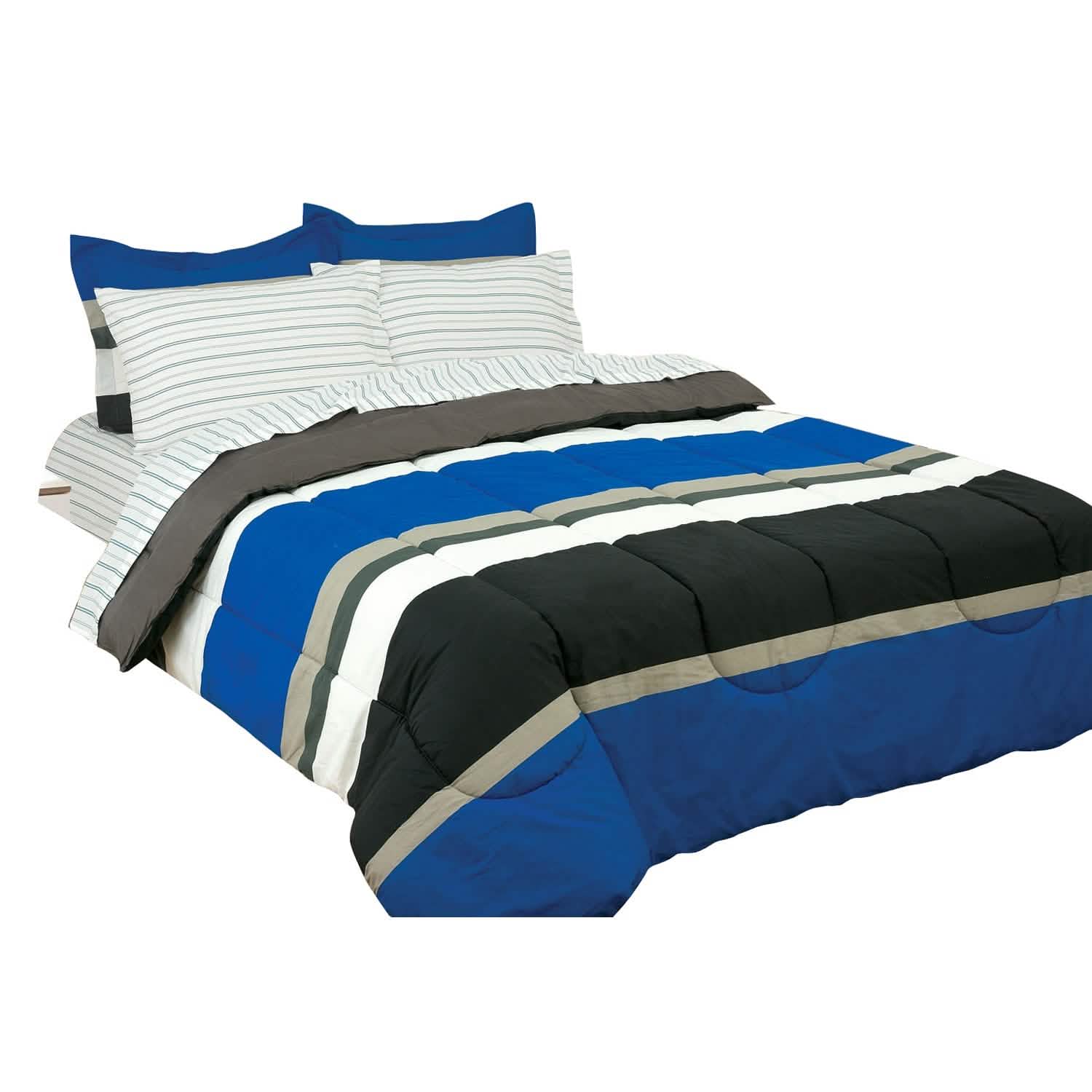 Brooklyn Flat Rugby Stripe Bed-in-a-Bag Set