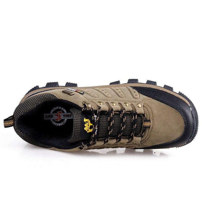 Brown Men's Wear-Resistant Sports Shoes Outdoor Hiking Shoes Training Solid Color Men's Shoe Low Top Waterproof Hiking Shoes Outdoor Lightweight Walking Shoes