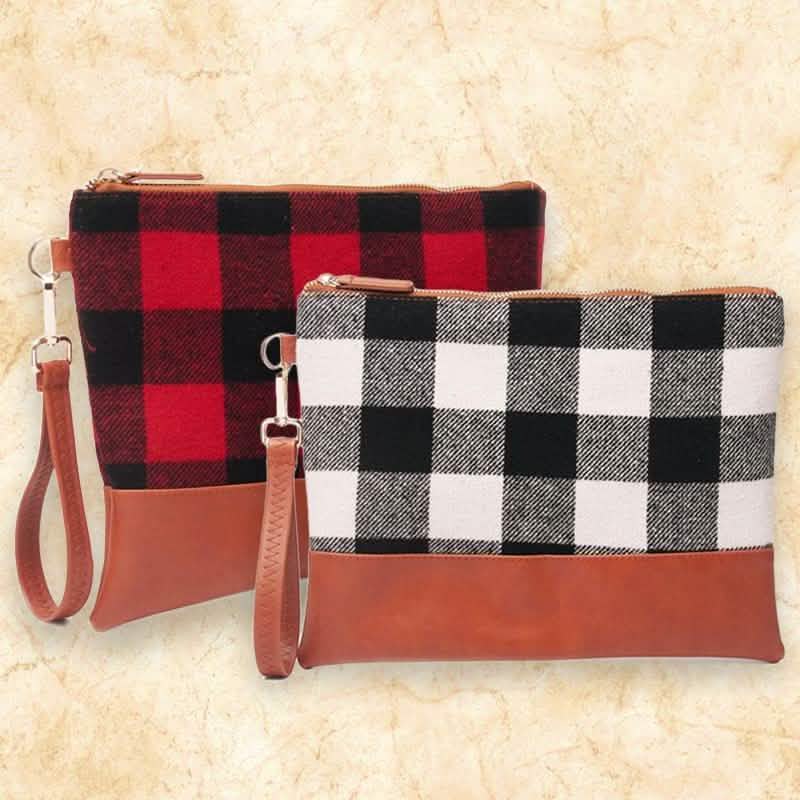 Buffalo Plaid Clutch  Durable and Lightweight Wristlet