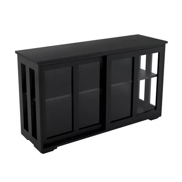 Buffet Sideboard with Sliding Glass Door and Adjustable Shelf