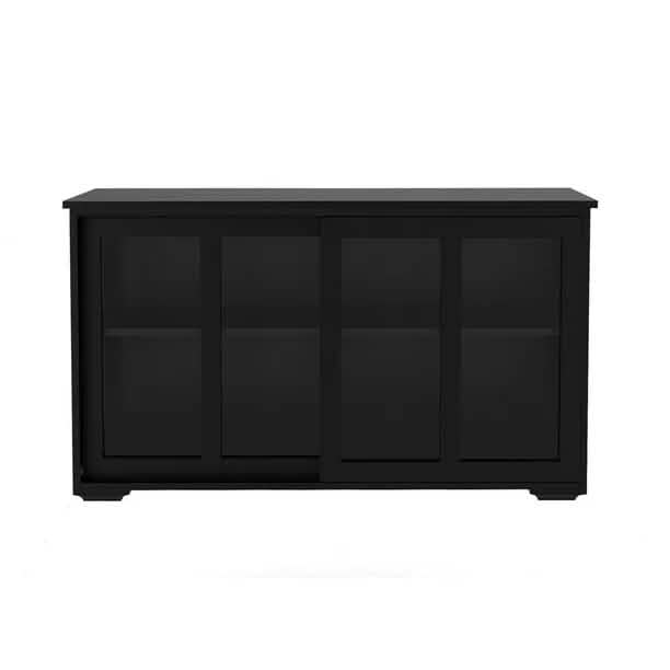 Buffet Sideboard with Sliding Glass Door and Adjustable Shelf