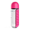 Built-in Pill Organizer 600ml Water Bottle