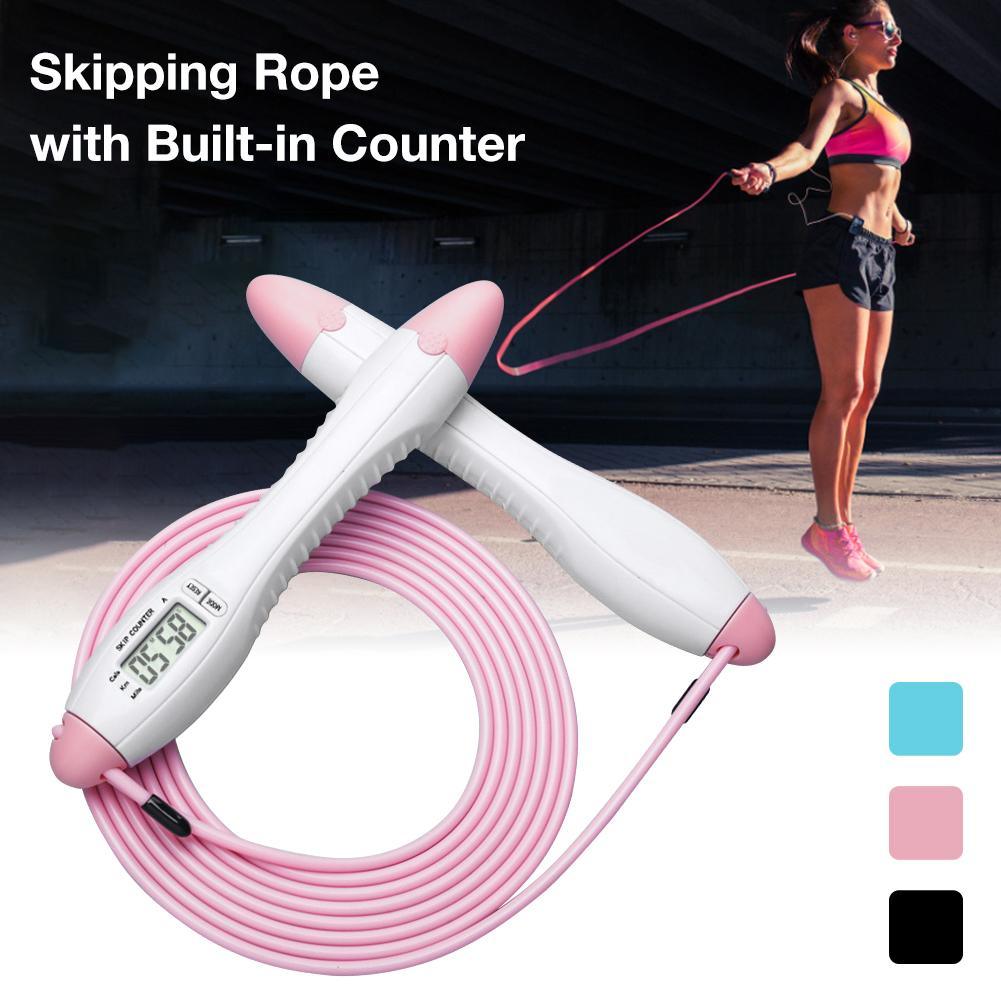 Built-in Rolling Pin Counter Jump Rope Skipping Rope Speed Rope For Boxing Jumping Training Lose Weight Fitness Digital Weight Calories Time Setting Skipping Rope With Counter For Indoor And Outdoor Exercise