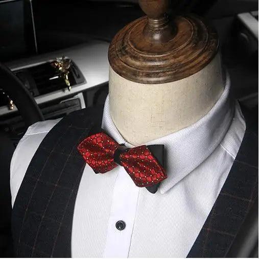 Business Black Golden Butterfly Men Bowtie Luxury Double Layer Pointed Classic Bow Tie Lovely Men Gift For Office And Meetings