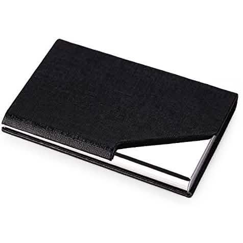 Business Name Card Holder Luxury PU Leather and Stainless Steel Multi Card Case