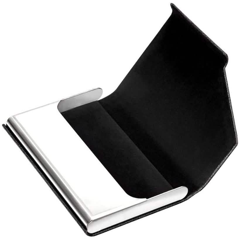 Business Name Card Holder Luxury PU Leather and Stainless Steel Multi Card Case
