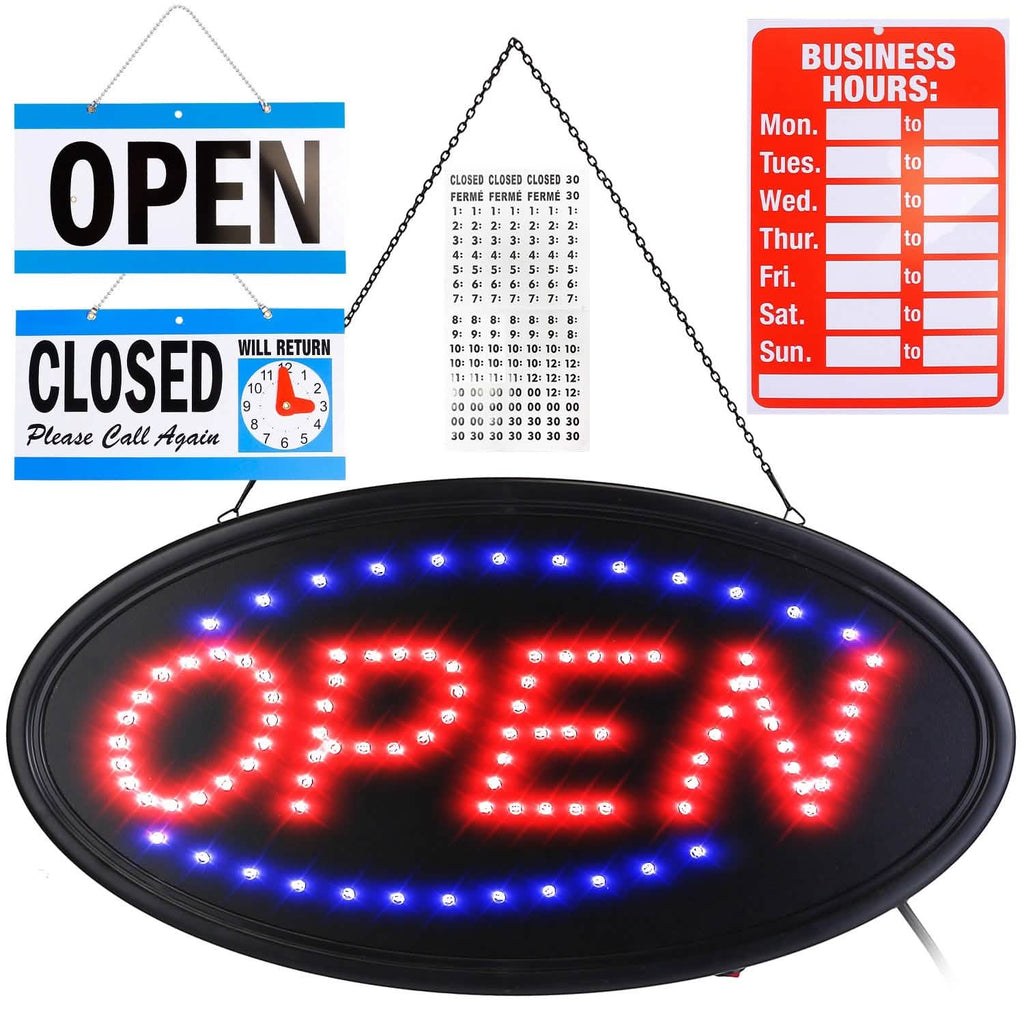 Business Neon Open Sign Advertisement Board with Steady Flashing Modes
