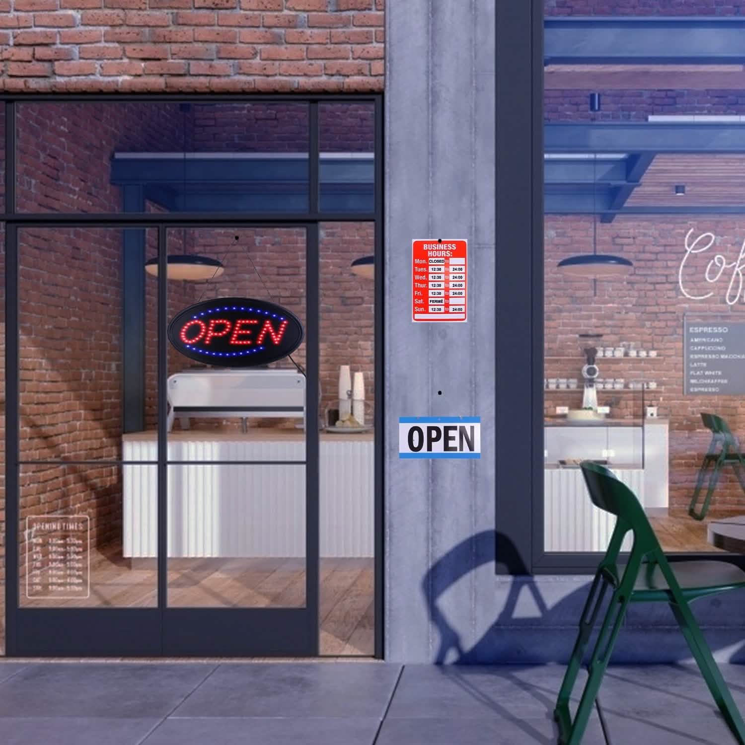Business Neon Open Sign Advertisement Board with Steady Flashing Modes