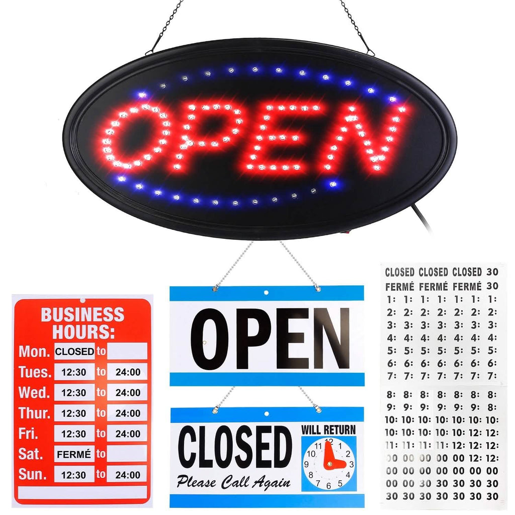Business Neon Open Sign Advertisement Board with Steady Flashing Modes