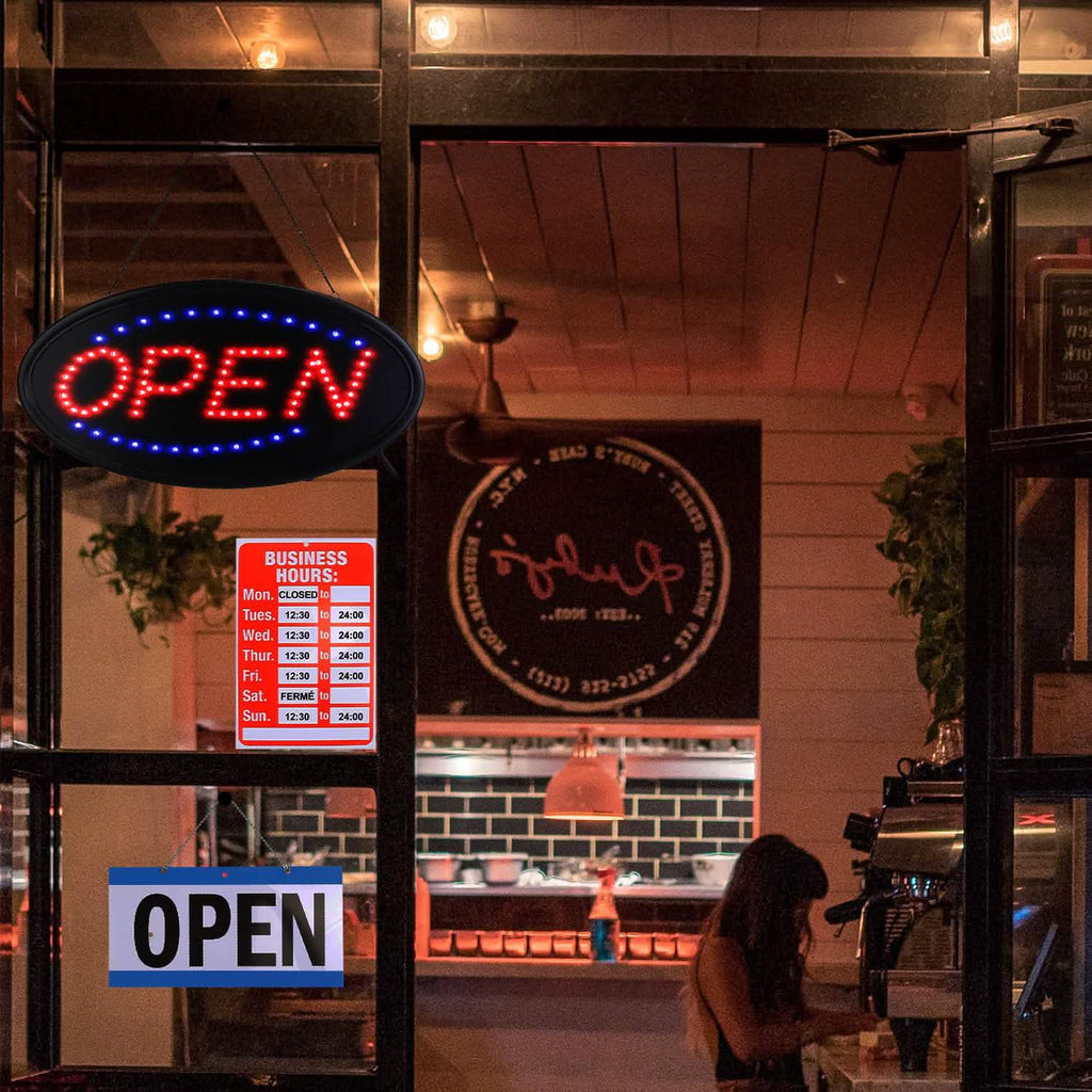 Business Neon Open Sign Advertisement Board with Steady Flashing Modes