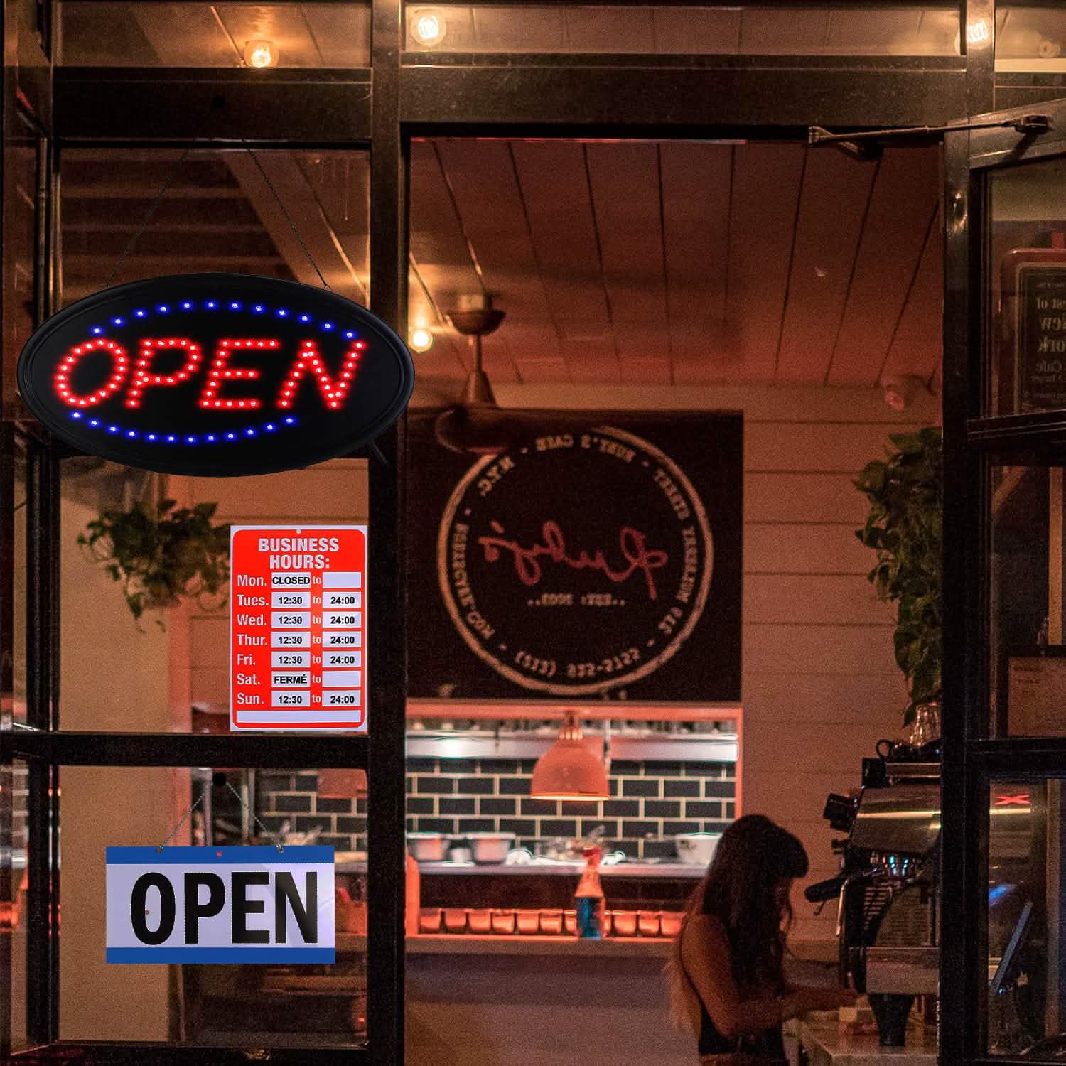 Business Neon Open Sign Advertisement Board with Steady Flashing Modes