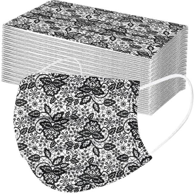 Butterfly Disposable Mask Flowers Lace
