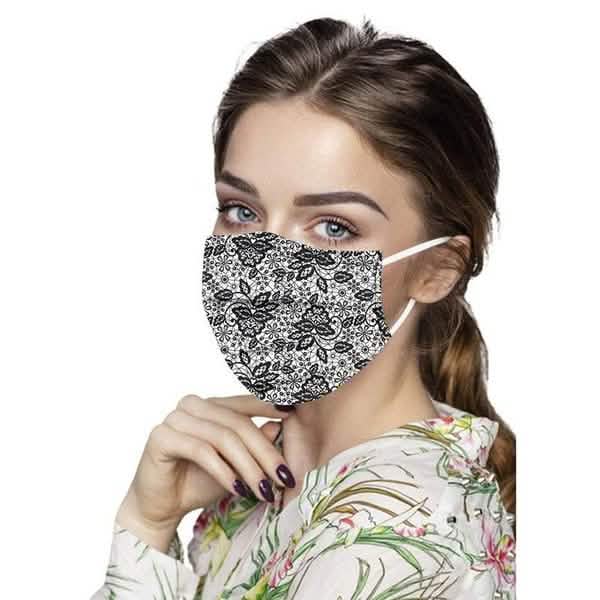 Butterfly Disposable Mask Flowers Lace