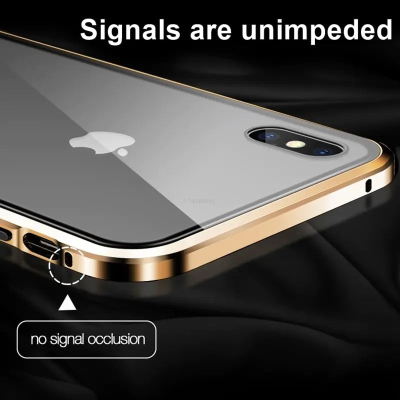 Magnetic Tempered Glass Privacy Metal Case iphone
