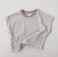 Korean Style Baby Casual Striped Short-sleeved T-shirt