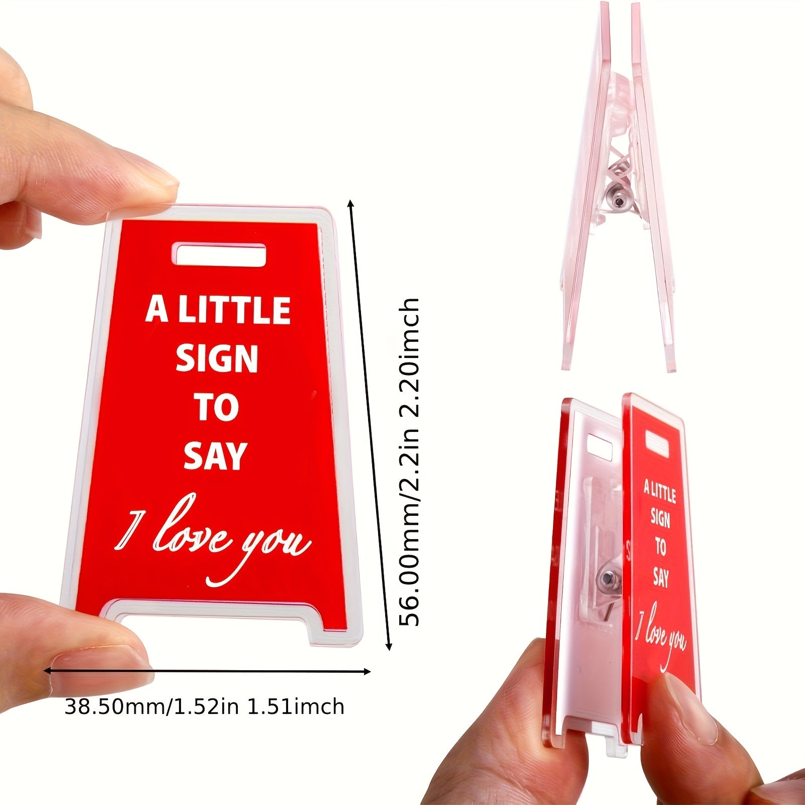 [2D Flat] Charming "I Love You Little Sign" Acrylic Desk Plaque - The Perfect Office Decor Accessory And Gift for Friends, Couples, And Family.