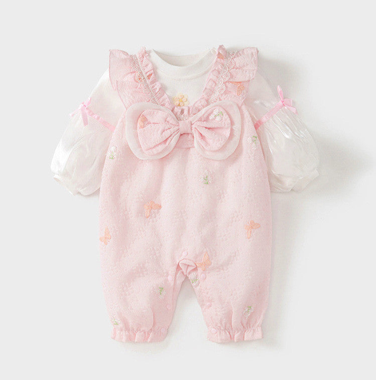 SpringAutumn One-Hundred-Day Romper Set For Baby Girls Full Moon