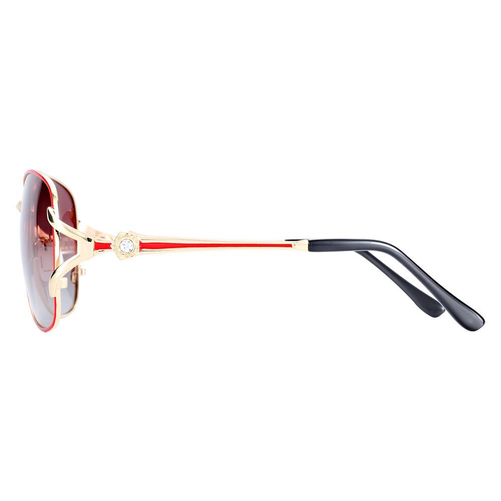 Elegant Women Gradient Luxury Polarized Sunglasses Luxury Round Eyewear With Metal High Quality Frame  lunette de soile
