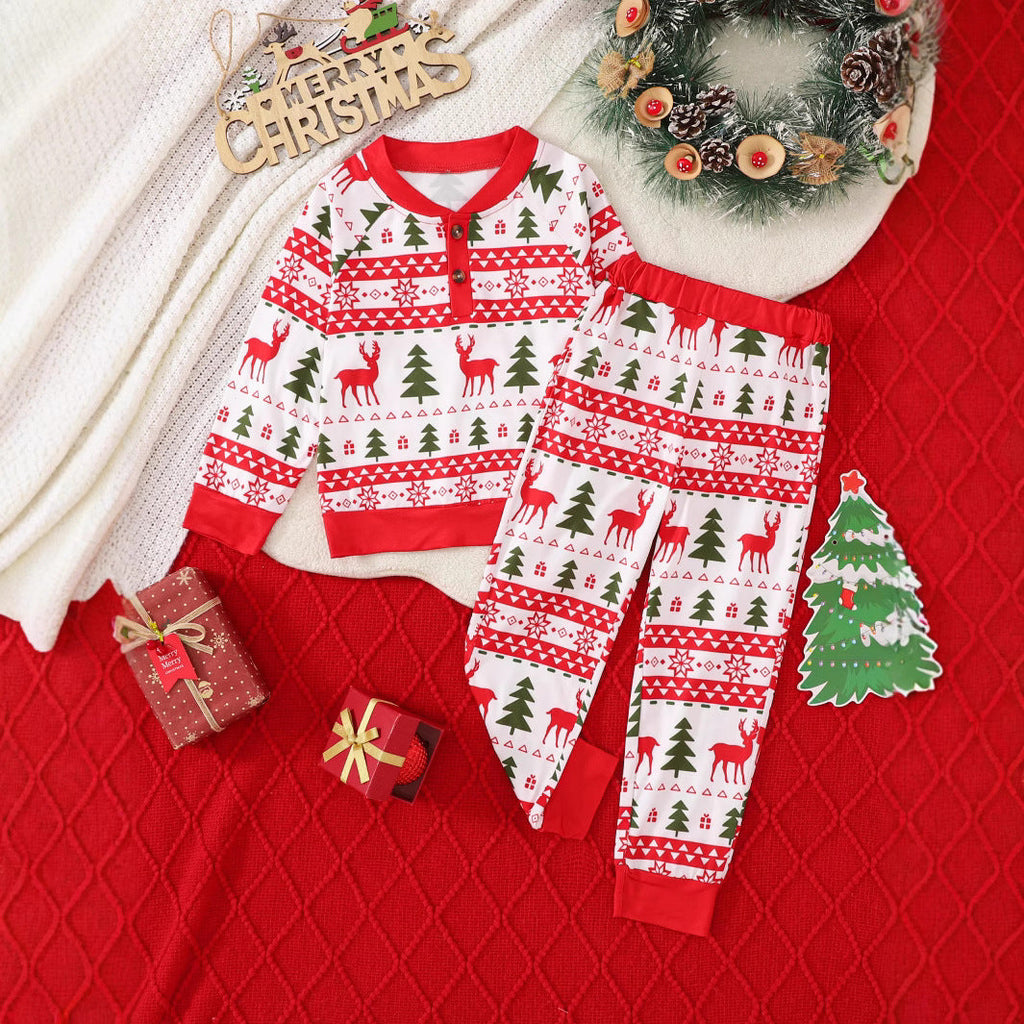 Fashion Boys Teenagers Christmas Printing Suit