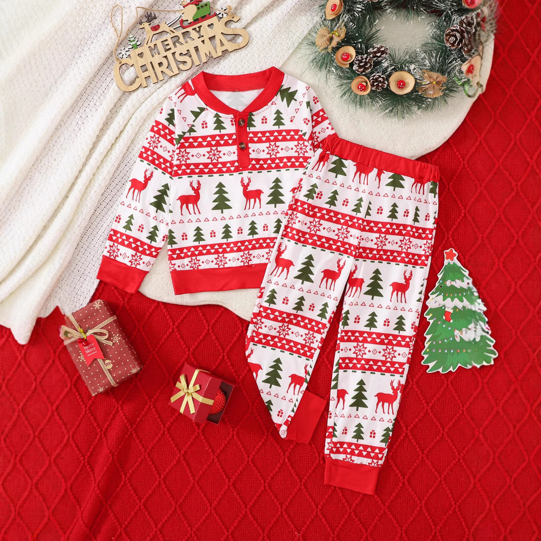 Fashion Boys Teenagers Christmas Printing Suit