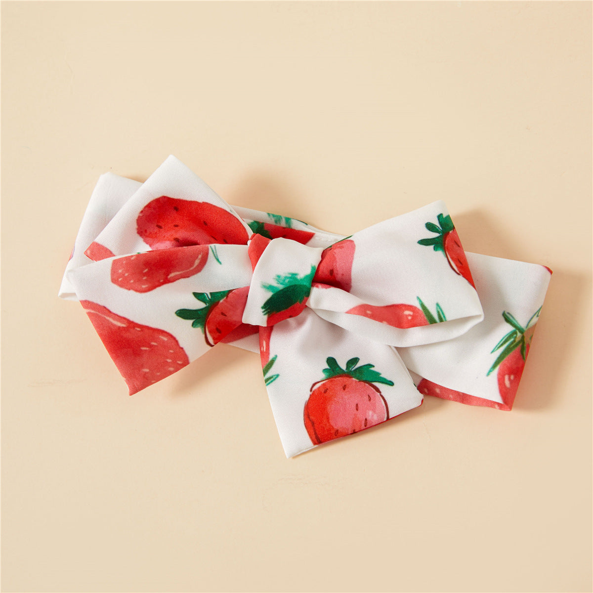 Spring And Summer New Watermelon Strawberry Printing Flounced Sleeve Sling Romper Headband Set