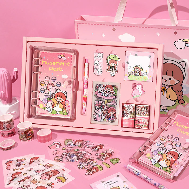 Hand Account Book Gift Box Set Cute Girl Heart Notebook