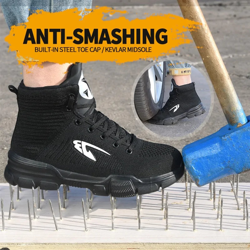 Men's Winter Safety Work Boots - Steel Toe Waterproof Insulated Construction Boots