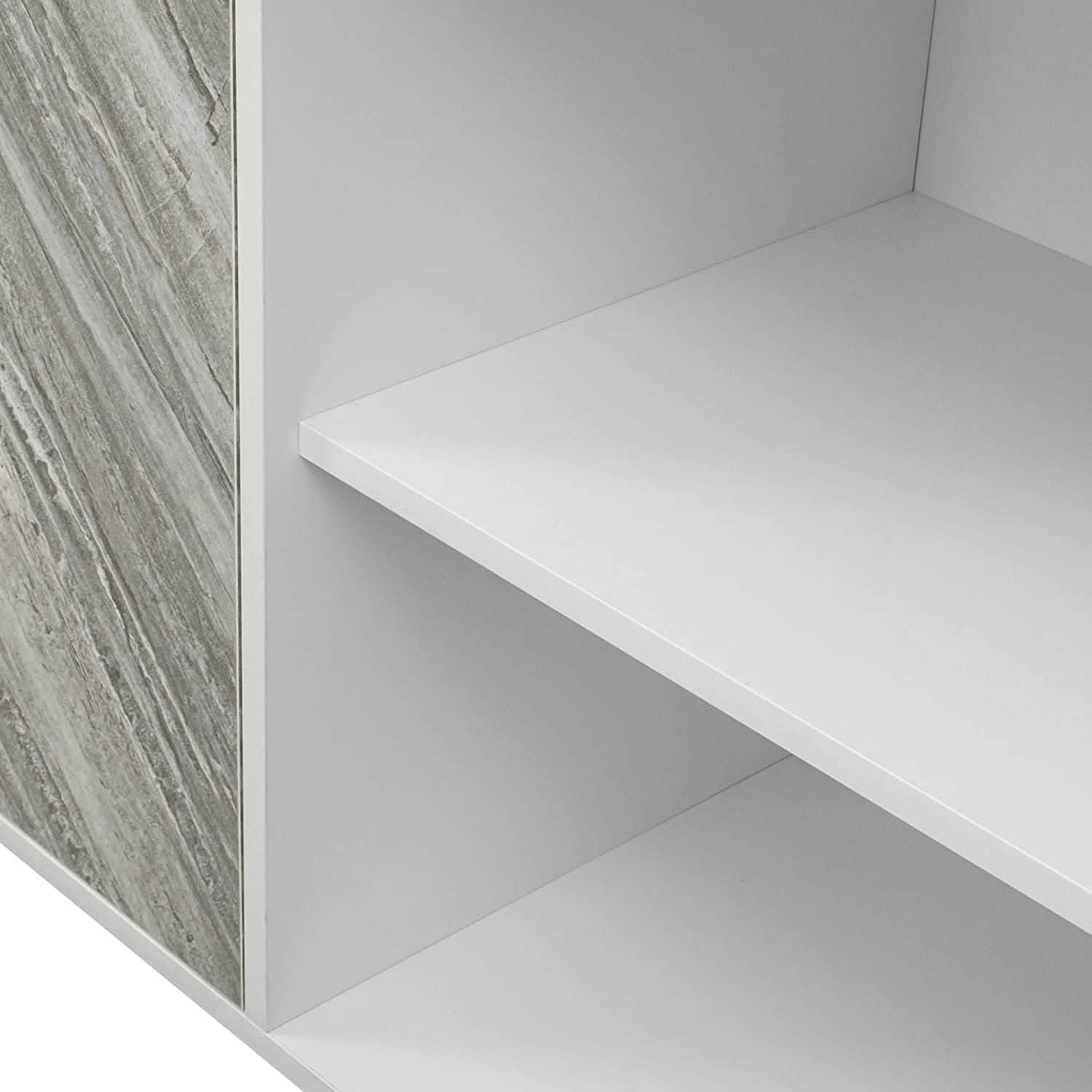 Cabinet with 2-Doors and 3-Open Shelves