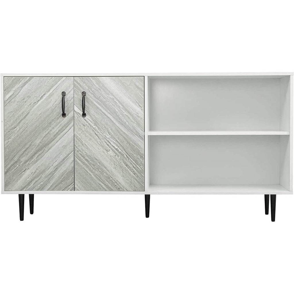 Cabinet with 2-Doors and 3-Open Shelves