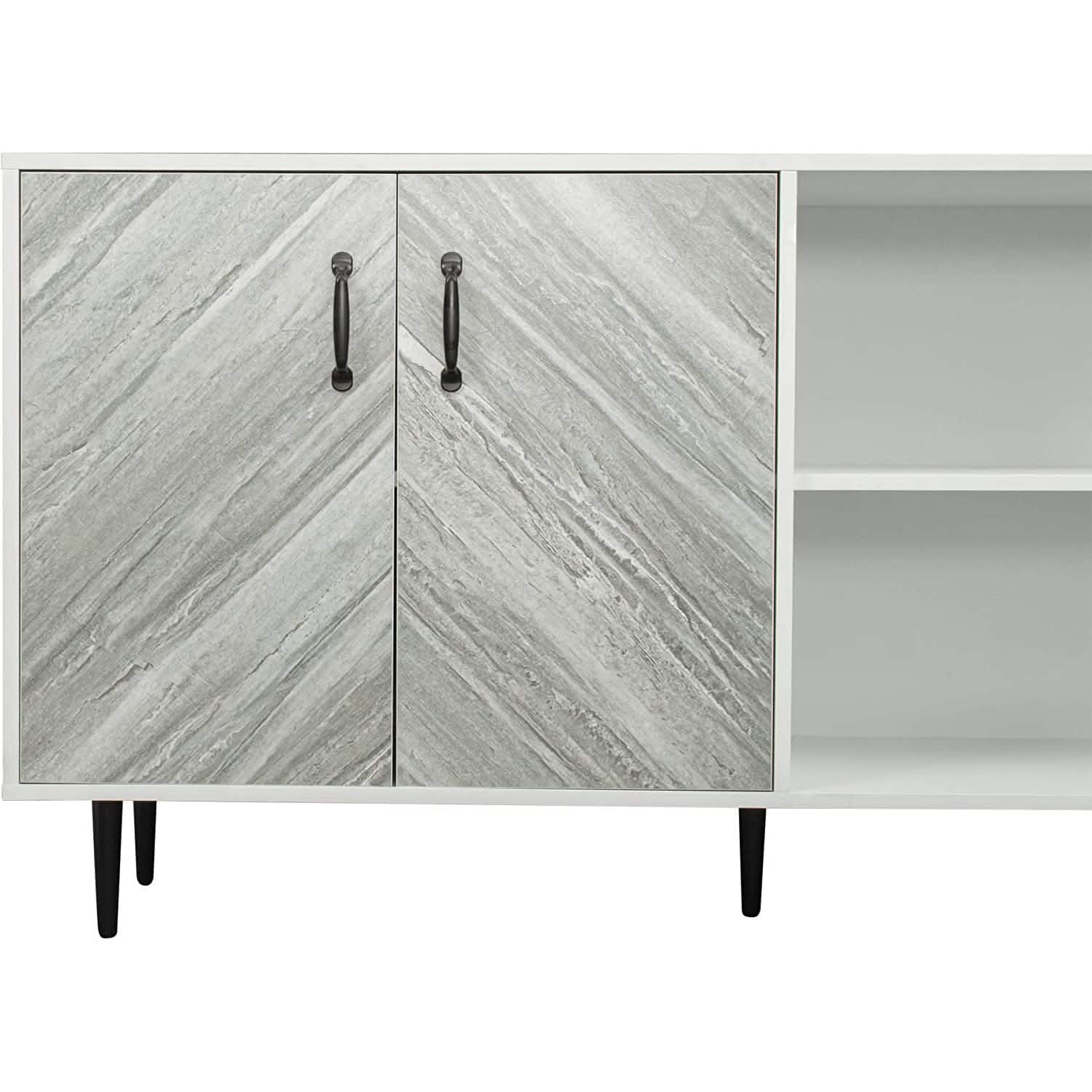 Cabinet with 2-Doors and 3-Open Shelves