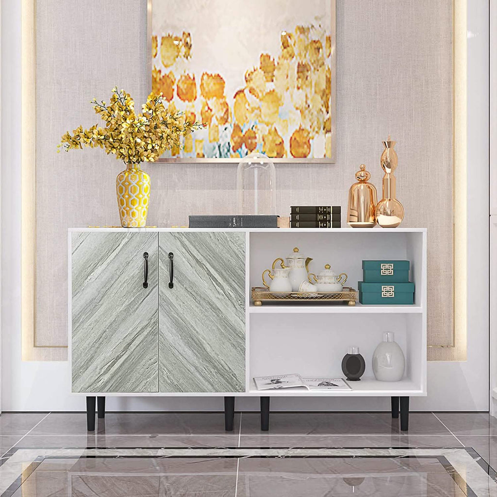 Cabinet with 2-Doors and 3-Open Shelves