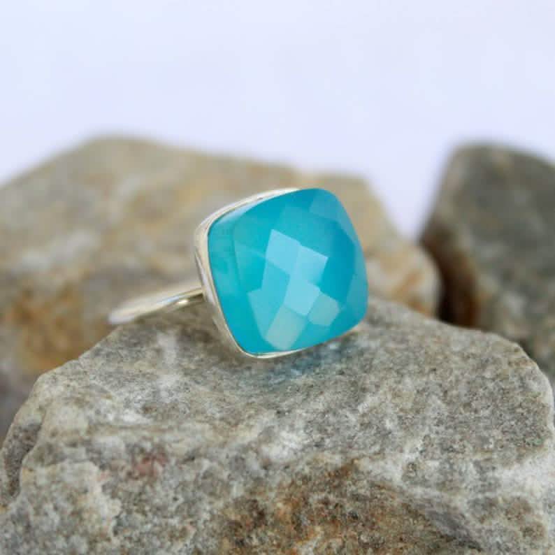 Cabochon Turquoise Engagement Ring - Assorted Sizes