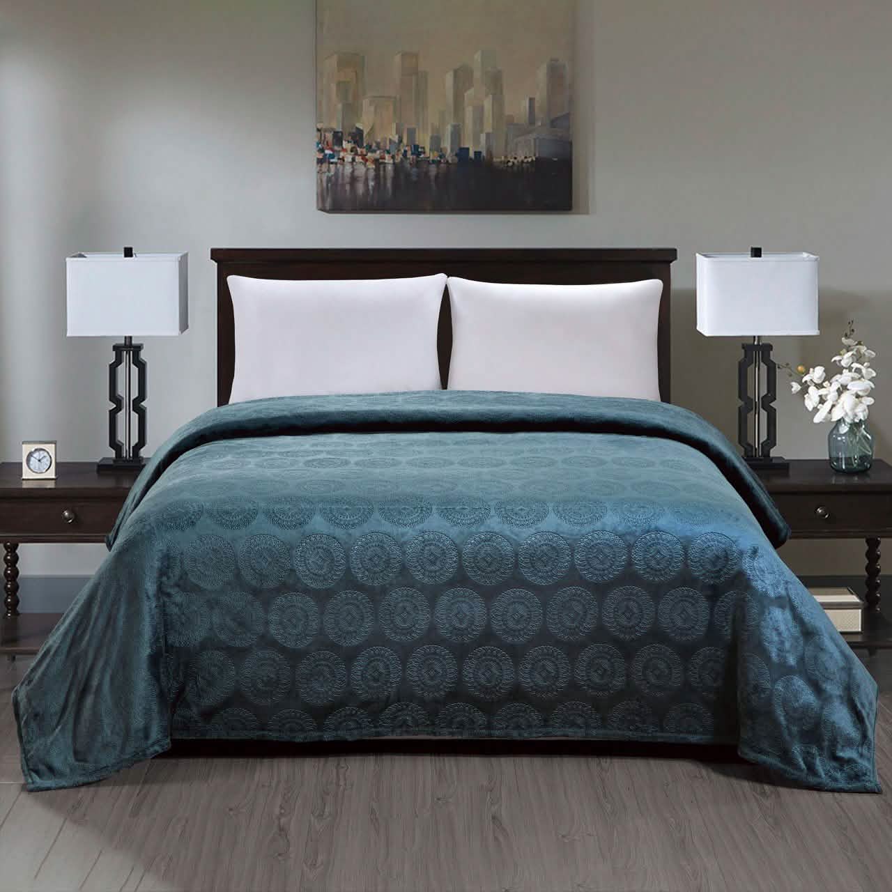 Caesar French Collection Flannel Fleece Blanket