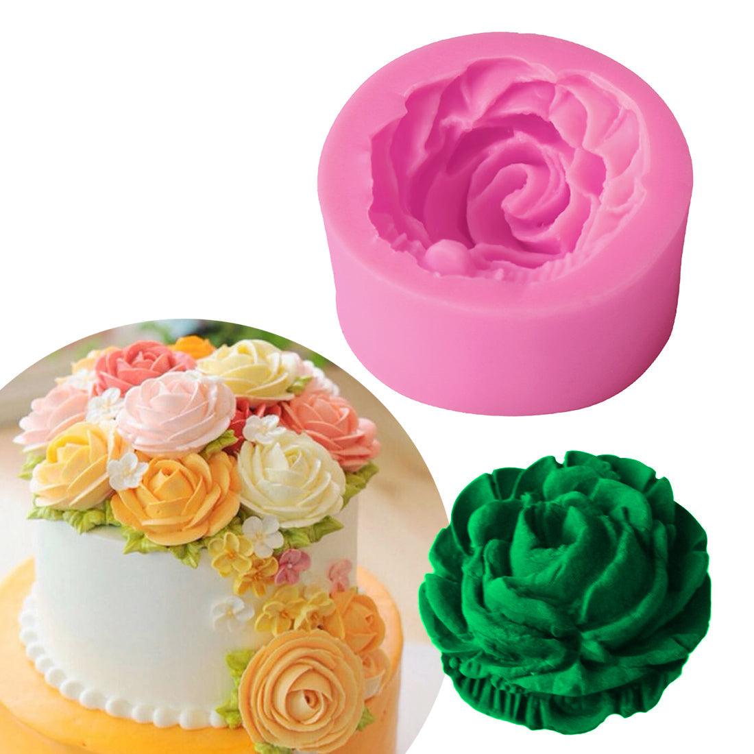 Cake Decorating Tools 3D Rose Flower Silicone Mold Gift Decorating Chocolate Cookie Soap Baking Molds Flower Bloom Rose Shape Silicone Soap 3D Cake Molds Cupcake Jelly Candy Chocolate Decoration Baking Tool Molds