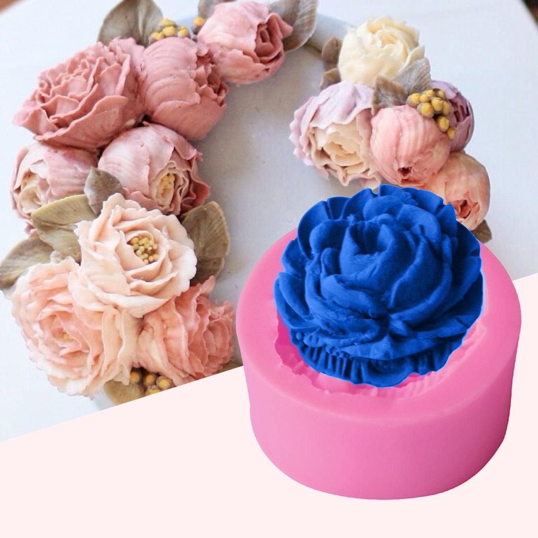 Cake Decorating Tools 3D Rose Flower Silicone Mold Gift Decorating Chocolate Cookie Soap Baking Molds Flower Bloom Rose Shape Silicone Soap 3D Cake Molds Cupcake Jelly Candy Chocolate Decoration Baking Tool Molds