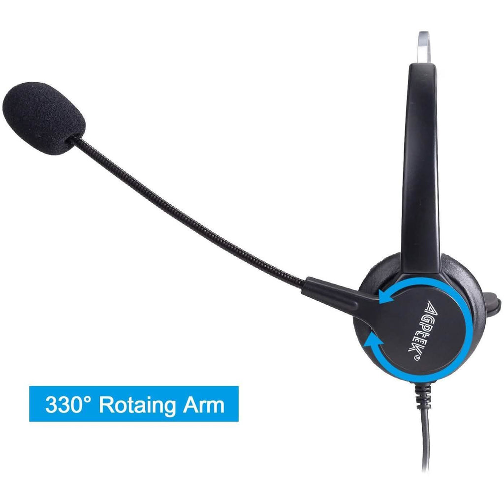 Call Center Hands-Free Noise Cancelling Corded Monaural Headset