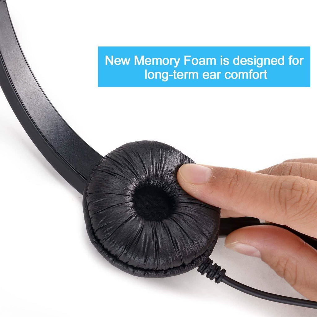 Call Center Hands-Free Noise Cancelling Corded Monaural Headset